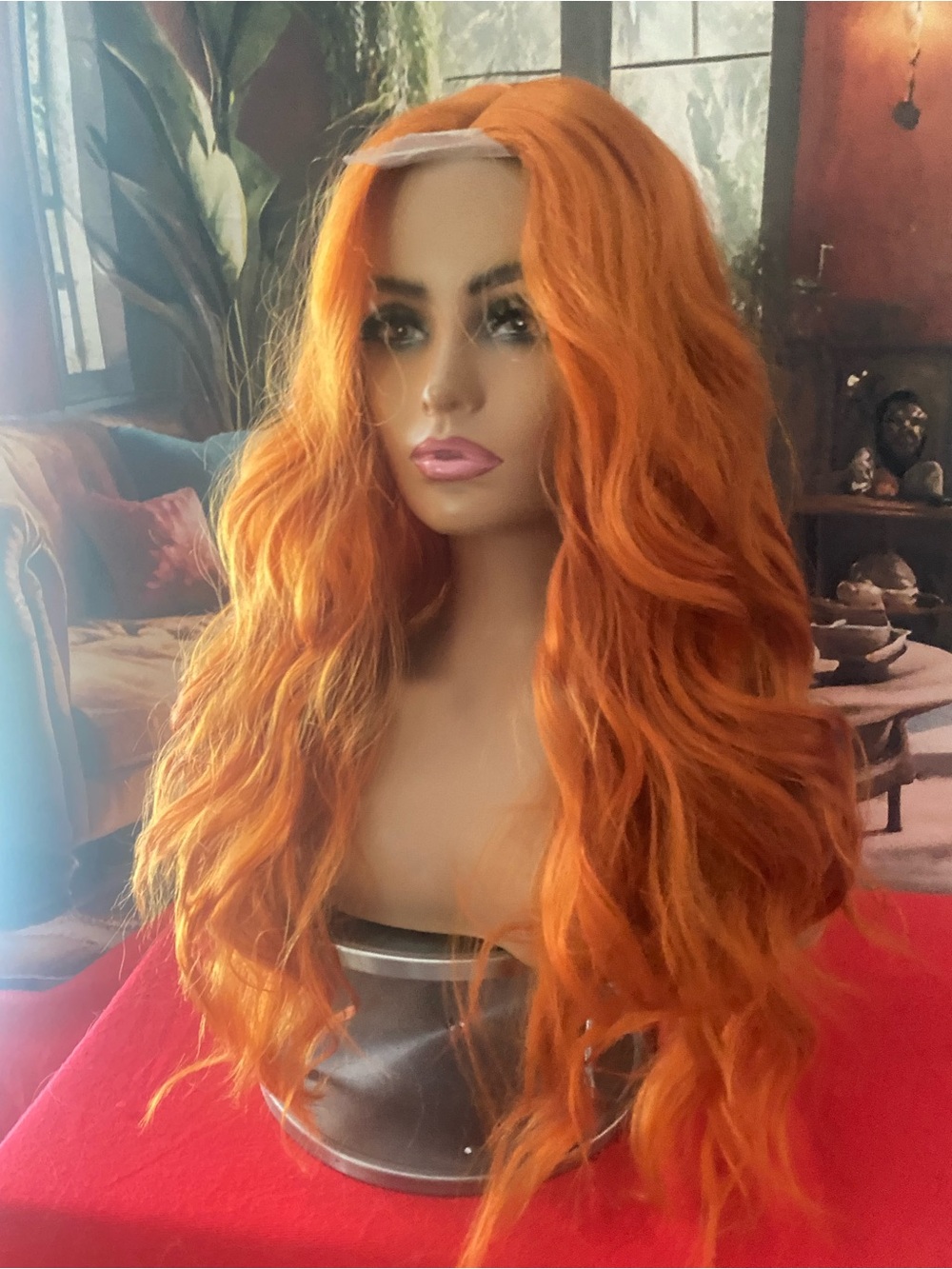 Orange ginger lace center part  Wig